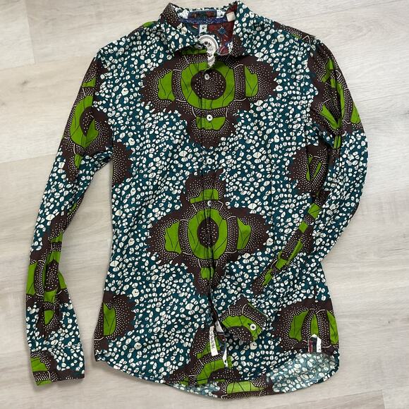 Ganesh Button Up Shirt Mens Size Small Lightweight Cotton - Picture 1 of 12